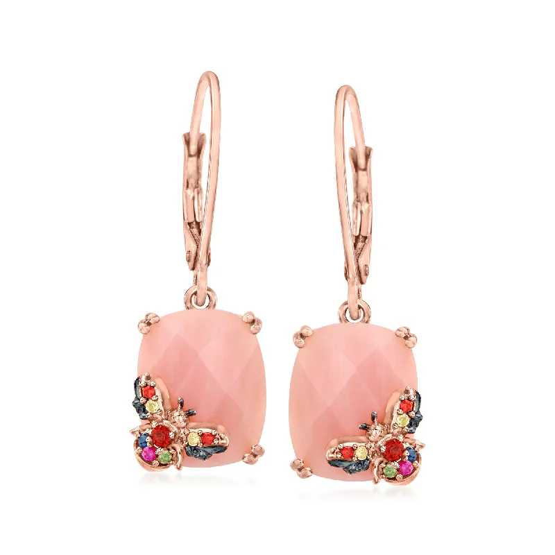 Punk Drop Earrings with Spikes -Ross-Simons Pink Opal and . Multicolored Sapphire Bumblebee Drop Earrings With Garnet Accents in 18kt Rose Gold Over Sterling