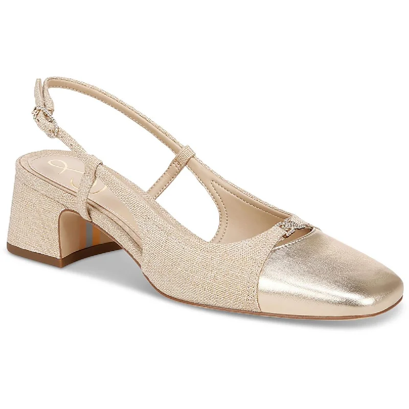 Fashionable sandals for women with ankle straps and chic metallic finishes-Sam Edelman Womens Tarra 2   Slingback Heels