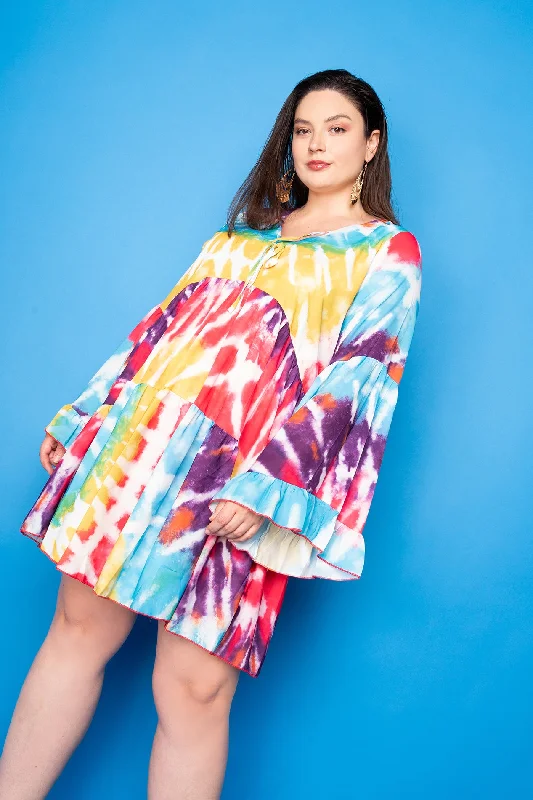 Plus size dresses for festive events shine loud -Flat sandals with arch support -Plus size dresses for graduations -Tie-Dye Tunic Dress