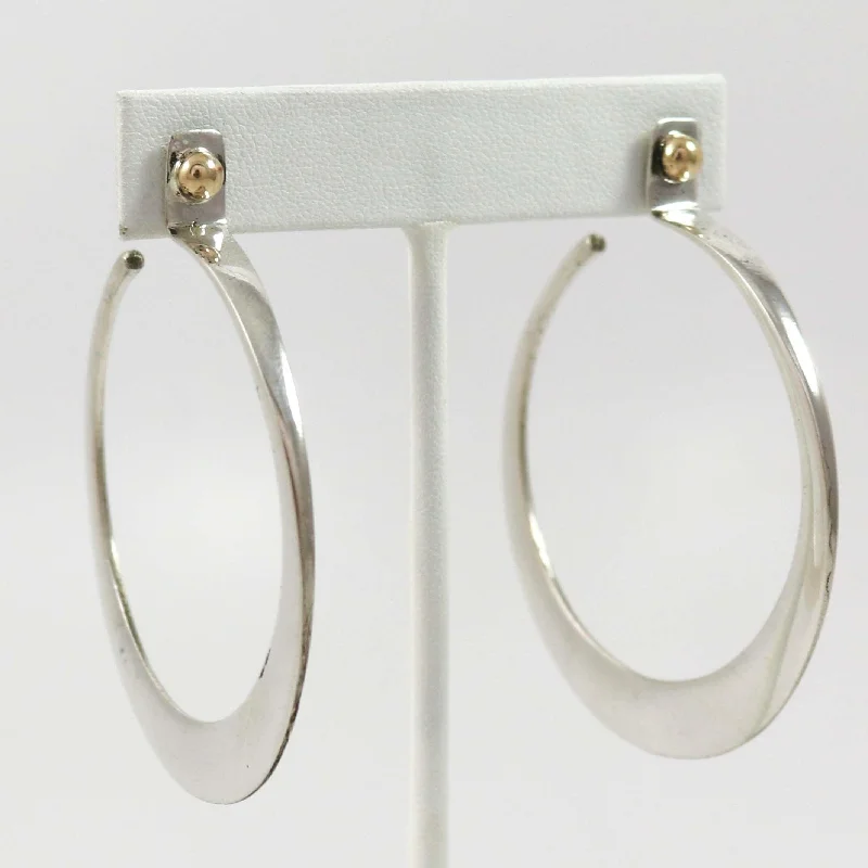 Drop Earrings for Graduation Day -Gold and Silver Hoop Earrings