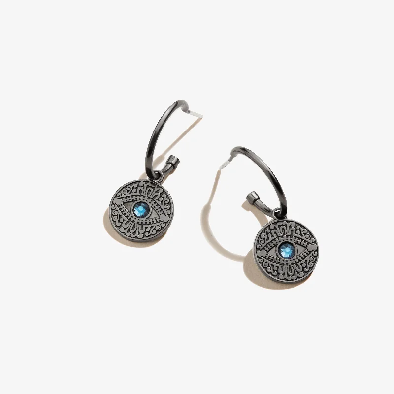 Animal Print Drop Earrings for Fun -Pavé Evil Eye Huggie Hoop Earrings