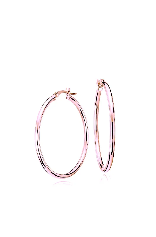 Short Drop Earrings for Subtle -18K Rose Gold Hoop Earrings