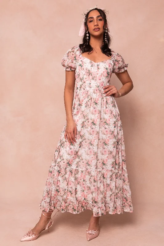 Plus size dresses featuring metallic hues shine soft -Sandals for outdoor barbecues -Plus size boho dresses -Beloved Dress in Floral