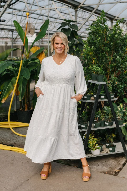 Plus size dresses with high necklines look refined -Women's sandals with arch support -Plus size maxi dresses -All In White Regina Midi