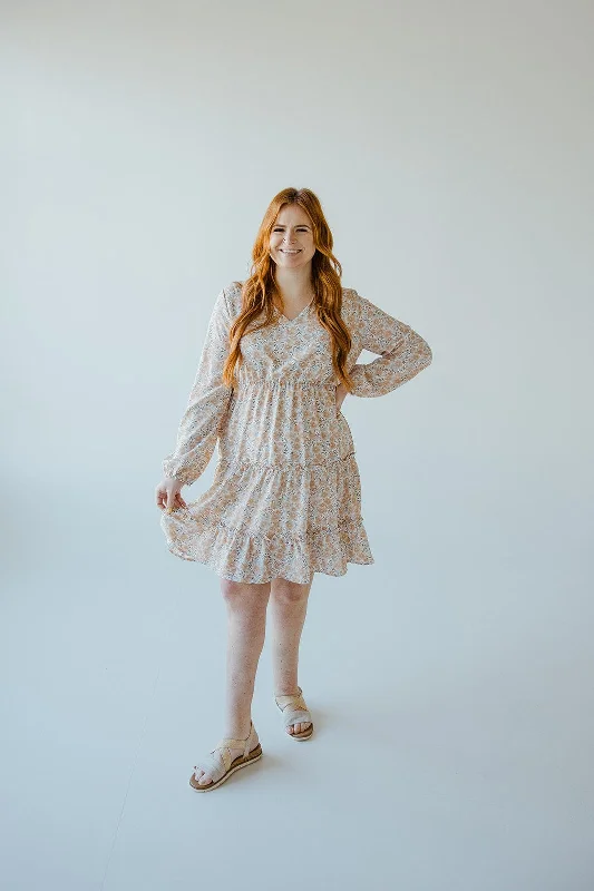 Plus size dresses featuring fuzzy accents are warm -Slip-on sandals for easy wear -Plus size dresses for laid-back looks -LONG-SLEEVED BOHO DRESS IN DESERT TAUPE