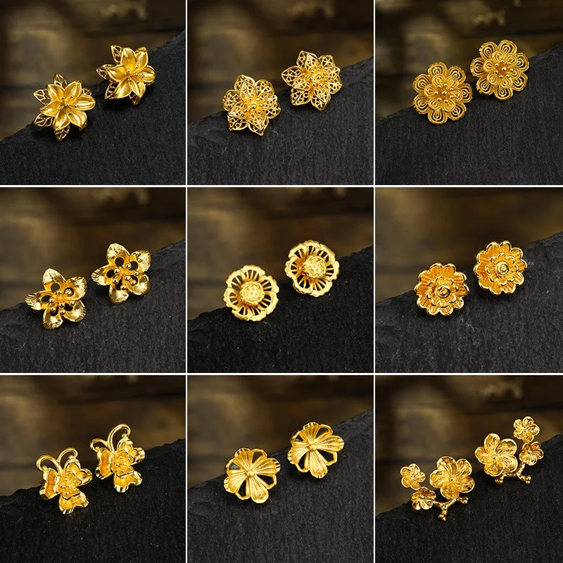 Geometric Drop Earrings for Trend -Wholesale Summer Simulated Flower High End, Niche Fashion Retro Earrings