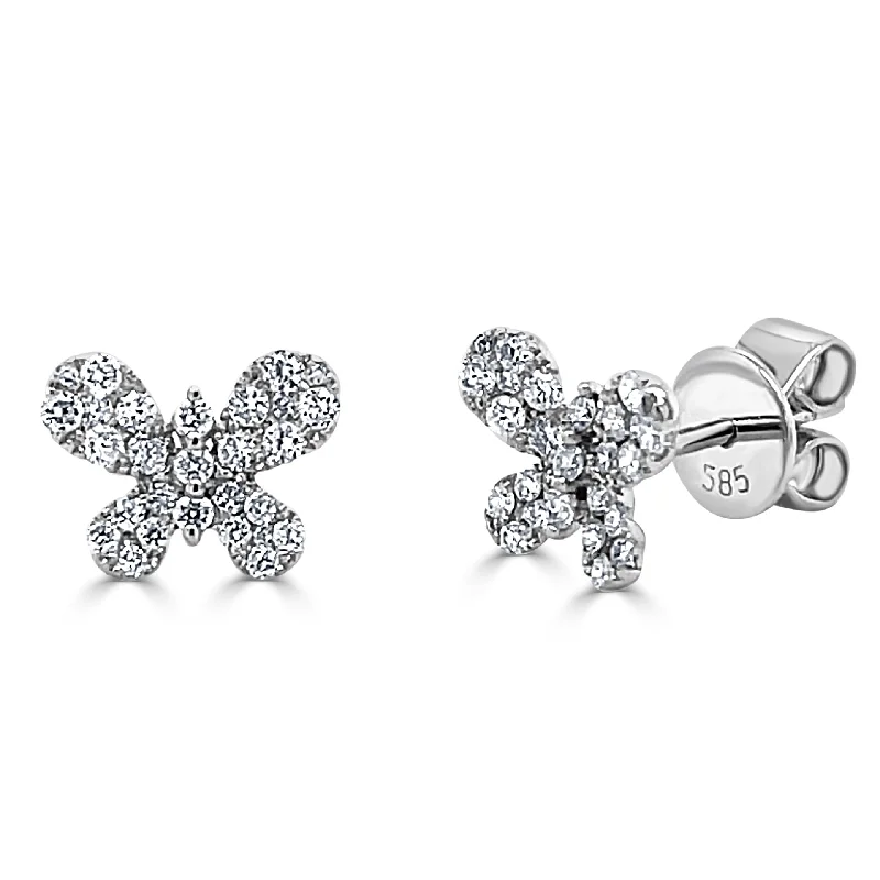 Geometric Drop Earrings for Trend -Joelle Collection Diamond Butterfly Studs Earrings 14K Gold 1/2 ct