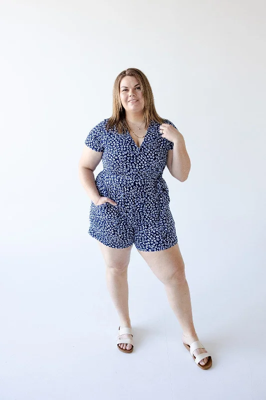 Plus size dresses for rainy days stay practical -Sandals for urban walking tours -Plus size dresses with open neckline -ANIMAL PRINT FAUX WRAP ROMPER