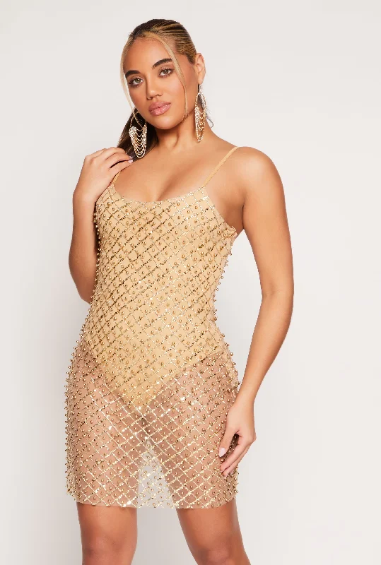 Plus size dresses for work stay professional always -Sandals for weddings and formal events -Plus size dresses for maternity wear -Mesh Lined Beaded Sequin Cami Dress