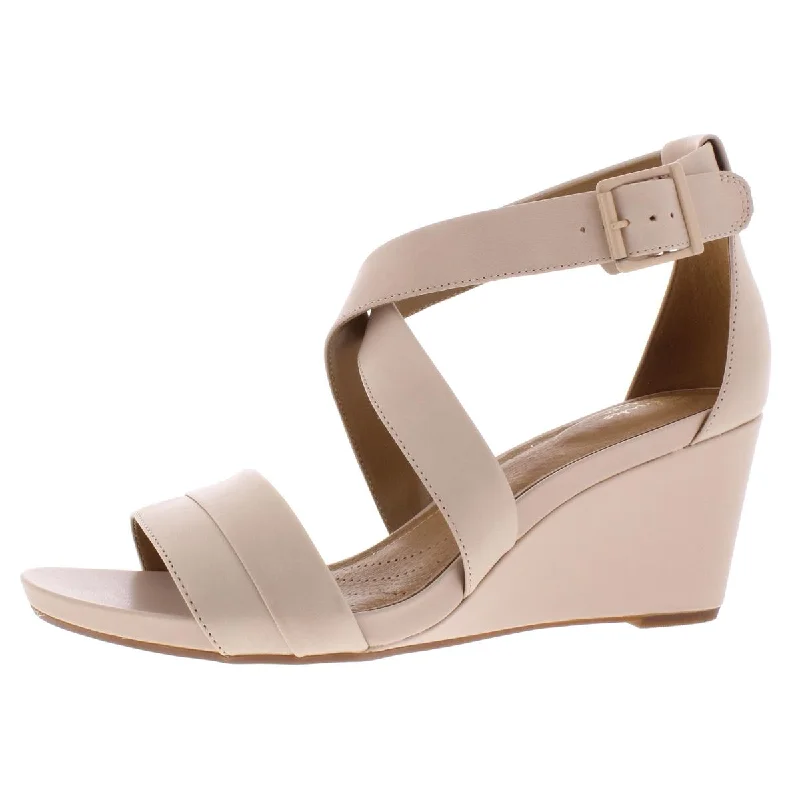 Comfortable sandals for women with adjustable Velcro straps for a perfect fit-Clarks Womens Acina Newport Leather Heels Wedges